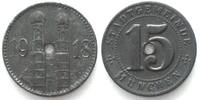 München (Bayern)  Germany MUNICH (Bavaria) 15 Pfennig 1918, hole 2.7mm, NOTGELD, zinc UNC- RRR! SUP-FDC
