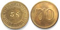 Obernzell a. D. (Bayern)  Germany MARKT BIBART (Bavaria) 70 Pfennig ND (1917), NOTGELD, brass UNC, RRR! SUP-FDC