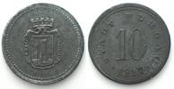 Burgau (Bayern)  Germany BURGAU (Bavaria) 10 Pfennig 1917, reeded edge, NOTGELD, zinc AU SUP