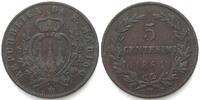 San Marino SAN MARINO 5 Centesimi 1864 copper VF+ -