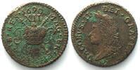 Irland IRELAND. Shilling 1690 June, JAMES II, Civil War, small size GUN MONEY brass AU! -