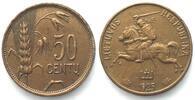 Litauen LITHUANIA. 50 Centu 1925 Al-Bro AU! -