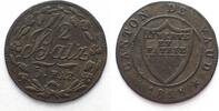 Schweiz - Waadt Suisse VAUD 1/2 Batz 1818 billon qSUP! -