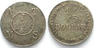 Niederländisch Indien SUMATRA 1/5 Dollar ASAHAN TABAK MAATSCHAPPIJ ca.1900 Plantation token -