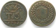 Italien - Neapel, Königreich NAPLES & SICILY 5 Tornesi 1798 P RC FERDINANDO IV copper VF -