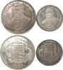 Andorra ANDORRA 50 & 25 Diners 1963 BISHOP BENLLOCH OF URGEL silver RARE! -