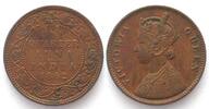 Indien Britisch BRITISH INDIA 1/4 Anna 1862, Type A bust / Type I rev., VICTORIA copper AU! -