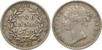 Indien Britisch BRITISH INDIA 2 Annas 1841 (b) Bombay VICTORIA silver VF-XF -