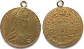 Haus Habsburg - Medaillen MARIA THERESA THALER IMITATION Pendant about 1900 brass 32mm -