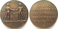 Schweiz - Schützenmedaillen AARAU FEDERAL SHOOTING FESTIVAL 1924 Medal by HANS FREI bronze 49mm -