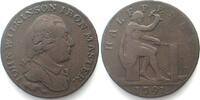 British Tokens - Warwickshire WARWICKSHIRE 1791 WILKINSON Halfpenny copper VF+ -