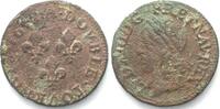 Frankreich LOUIS XIII Double Tournois de Warin 1642 A, Paris cuivre qSUP -