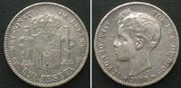 Spanien SPAIN 1 Peseta 1900 (00), ALFONSO XIII silver aXF -