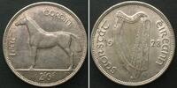 Irland IRELAND. 1/2 Crown 1928, Horse IRISH HUNTER, silver UNC-! -