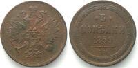Russland RUSSIA. 3 Kopeks 1859 EM, ALEXANDER II, copper VF-XF -