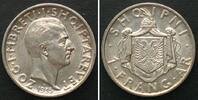 Albanien ALBANIA. 1 Frang Ar 1935, ZOG I, silver UNC! -