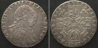England GREAT BRITAIN Sixpence 1787 no hearts in shield GEORGE III silver AU! -