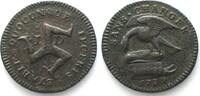 Insel Man ISLE of MAN. 1/2 Penny 1733, James Stanley EARL OF DERBY, copper SCARCE! XF! -