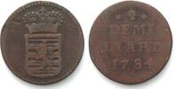 Haus Habsburg LUXEMBOURG. 1/2 Liard 1784, JOSEPH II, copper F+ -