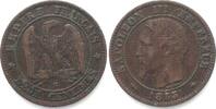 Frankreich NAPOLEON III. 2 Centimes 1853 BB Strasbourg, bronze, ANNEE RARE! qSUP -