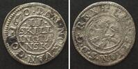 Norwegen NORWAY. 2 Skilling 1670, CHRISTIAN V of DENMARK silver RARE! XF -