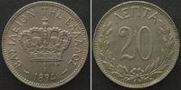 Griechenland GREECE. 20 Lepta 1895 A, GEORGE I, Cu-Ni UNC!!! -