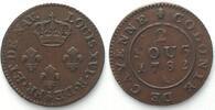 Franz. Guiana CAYENNE 2 Sous 1789 A, LOUIS XVI, billon SUP! -