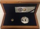 Fidschi FIJI Gold & Silver PANDA 2018, 1 $ silver 1 oz, 5 $ gold w. box, cardboard COA -