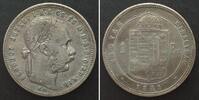 Haus Habsburg HUNGARY 1 Forint 1881 KB, FRANZ JOSEPH I, silver VF+ -