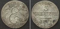 Sachsen-Coburg-Saalfeld German States SAXE-COBURG-SAALFELD 3 Kreuzer 1818, ERNST I, billon XF! -