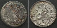 Haus Habsburg AUSTRIA 3 Pfennig 1703, Oppeln mint, LEOPOLD I silver XF! -