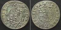 Salzburg, Erzbistum Austria SALZBURG 2 Kreuzer 1707, JOHANN ERNST, silver AU! -