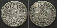 Salzburg, Erzbistum Austria SALZBURG. 3 Kreuzer 1681, MAXIMILIAN GANDOLPH, silver XF -