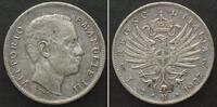 Italien ITALY. 1 Lira 1907, VITTORIO EMANUELE III, silver XF! -