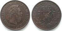 Spanien SPAIN. 10 Centimos 1875 CARLOS VII - PRETENDER ISSUE - bronze XF! -