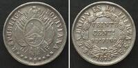 Bolivien BOLIVIA. 20 Centavos 1875 PTS FE, silver AU! -