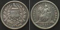Guatemala GUATEMALA 1/2 Real 1896 silver VF -