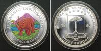 Äquatorialguinea EQUATORIAL GUINEA 7000 Francos 1993 Styracosaurus DINOSAURS silver COLOUR -