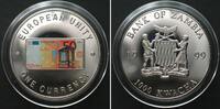 Sambia ZAMBIA 1000 Kwacha 1994, 50 EURO NOTE, Cu-Ni Proof -