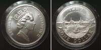 Bermuda BERMUDA 1 Dollar 1987 Commercial Aviation ELIZABETH II silver BU with COA -