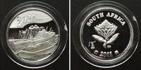 Südafrika SOUTH AFRICA 2-1/2 Cents 2011 Ship VAN DER STEL, Flypress, silver, Proof SCARCE! -