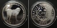 Türkei TURKEY 20 Yeni Lira 2005 Turkish Kangal Dog WILDLIFE silver Proof -