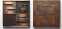 Jugoslawien - Medaillen 22. ZAGREB SALON (CROATIA) 1985 Bronze plaque 72x73mm -