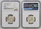 INDIA 1/2R INDIA 1/2 Rupee 1899 B Bombay VICTORIA - BACKWARDS B VARIETY - silver NGC MS 61 -