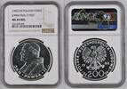 POLAND S200Z POLAND 200 Zlotych 1982 CHI, POPE JOHN PAUL II silver NGC MS 65 DPL -
