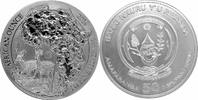 Ruanda 50 RWF Ruanda 50 Francs 1 OZ Silver 2014 Impala Fabulous Privy Mark F15 -