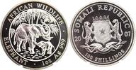 Somalia 100 Shilling 1 oz Silver African Wildlife Somalia Elephant 2007 in Capsule -