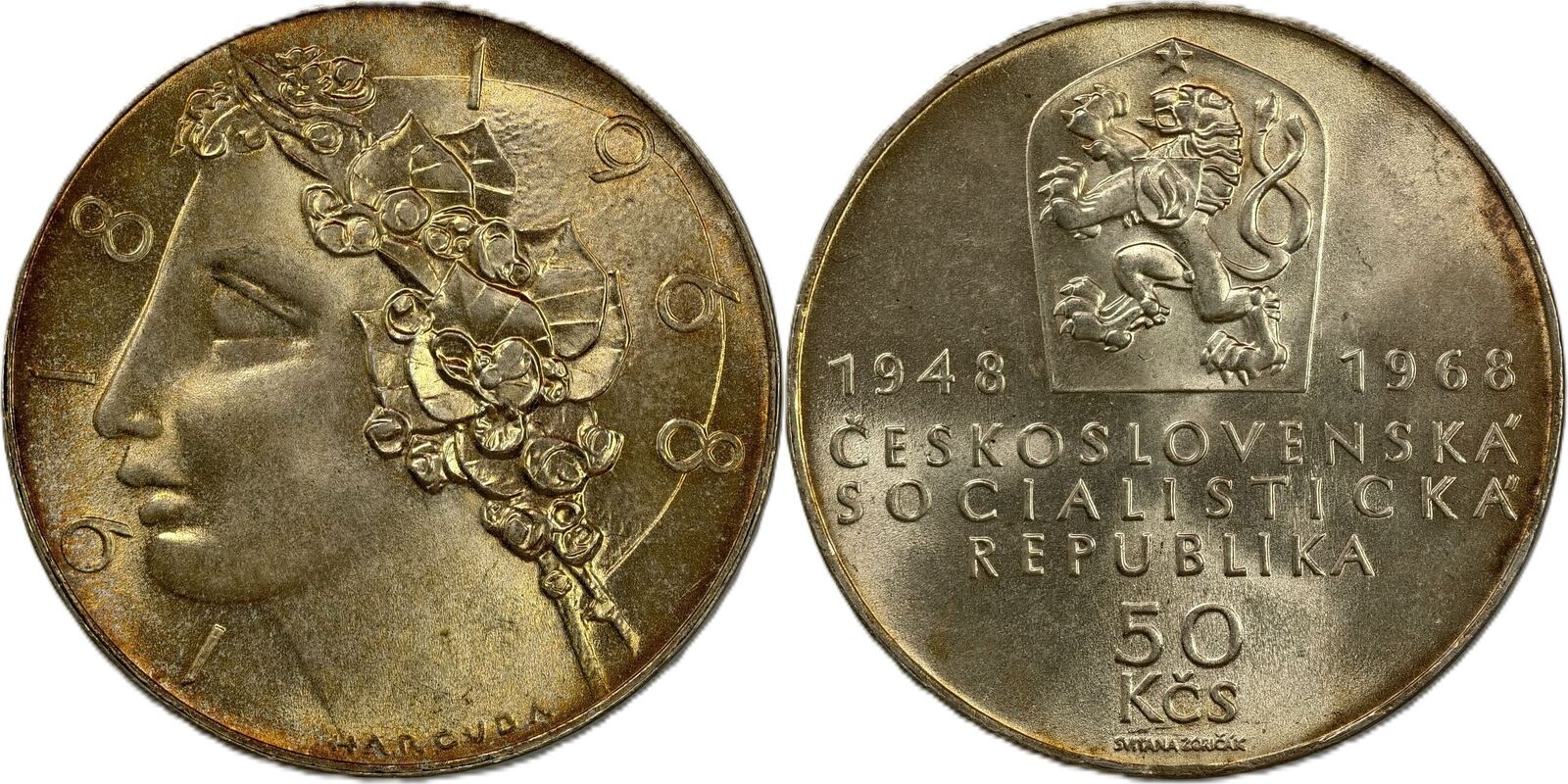 Tschechoslowakei 50 Korun 1968 Independence SUP+ | MA-Shops