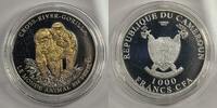 Kamerun 1000 Francs 1 Oz silver- Cross River Gorilla- partiellement plaqué or -