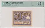 Poland Danzig, 50 Pfennig 1919 - purple - PMG 65 EPQ -